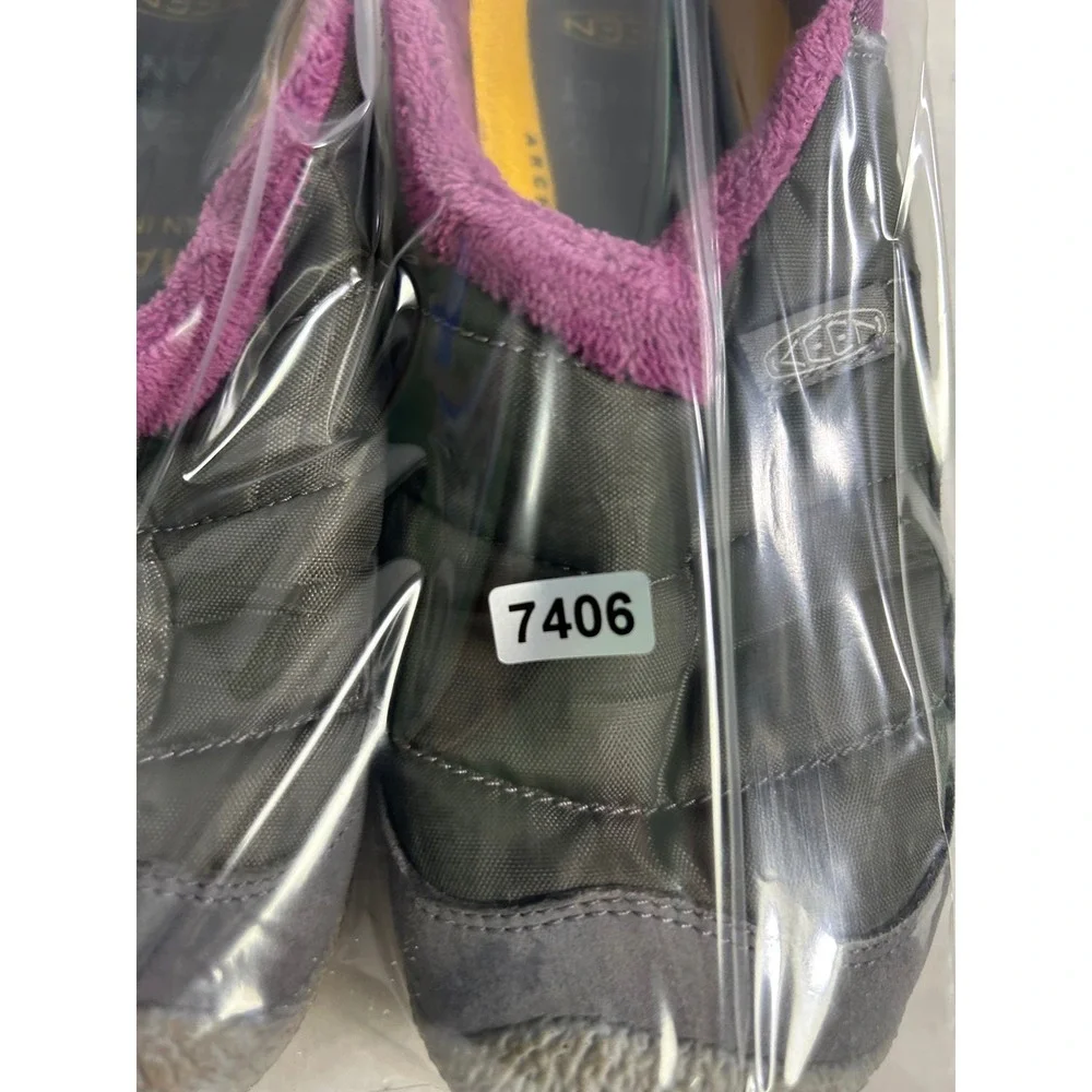Gorpcore Keen Kids Size 3 Grey Purple Howser II Quilted Slipper Shoes 1023920‎